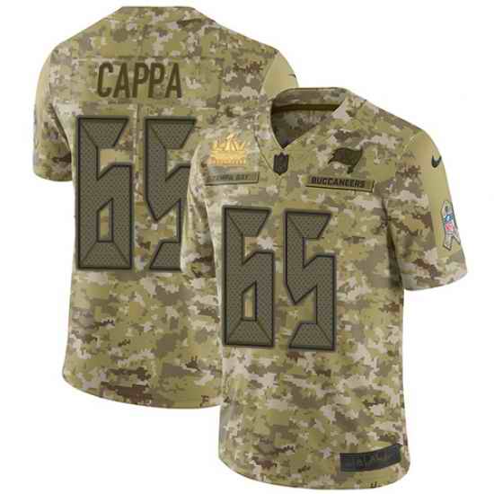 Men Nike Tampa Bay Buccaneers 65 Alex Cappa Camo Men Super Bowl LV Champions Patch Stitched NFL Limited 2018 Salute To Service Jersey